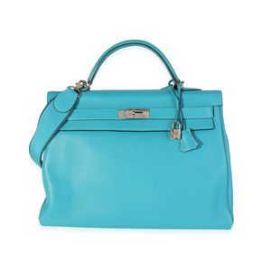 Hermes Bleu Paon Cl√©mence Retourne Kelly 40 PHW